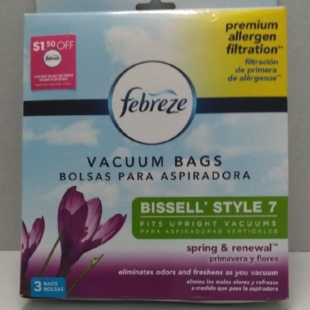 Febreze Vacuum Bags with Purple and Green Design‎